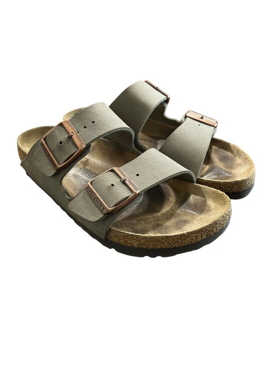Birkenstock Shoes - Birkenstock Womens Size 37 US 6-6.5 Arizona Taupe Suede Leather Sandals